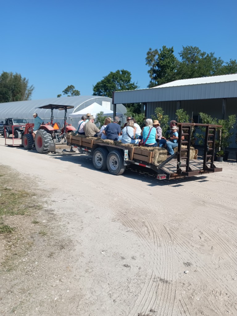 Farm tour conducted on haybale ride